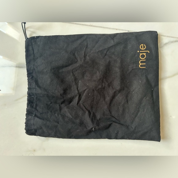 Maje Black Ruffle Suede Sandals Flats - Picture 6 of 6